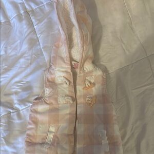 Pink Plaid Hooded Vest